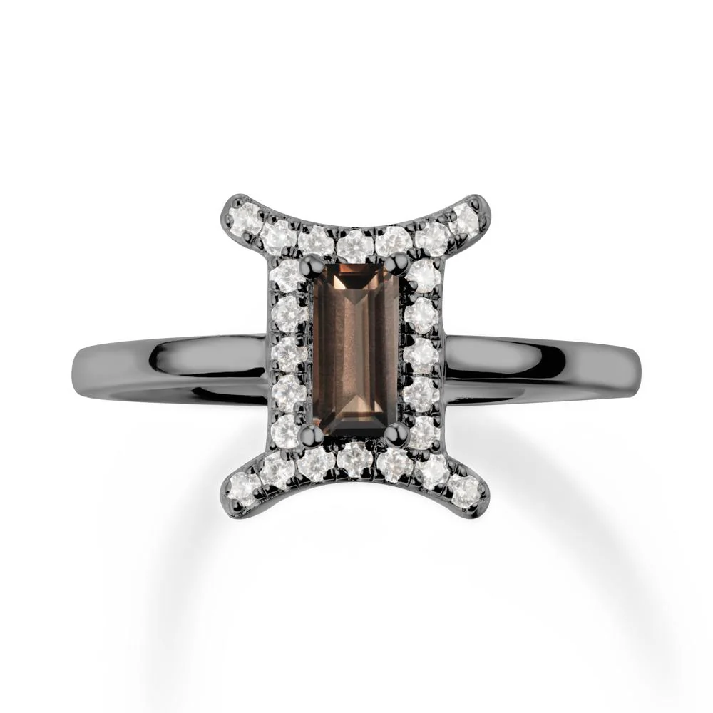 Smoky Quartz Gemini Zodiac Halo Ring-Kind & Curious - Image 8