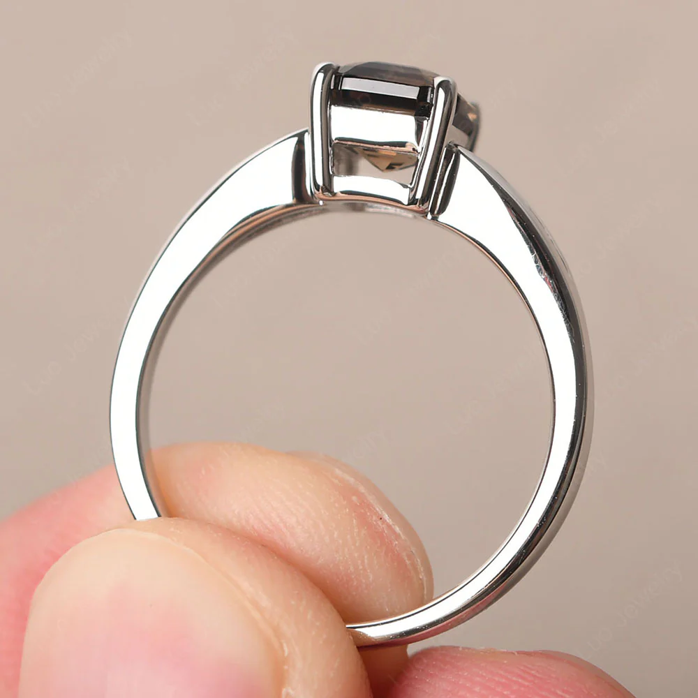 Smoky Quartz Ring with Channel Set Band - Image 5