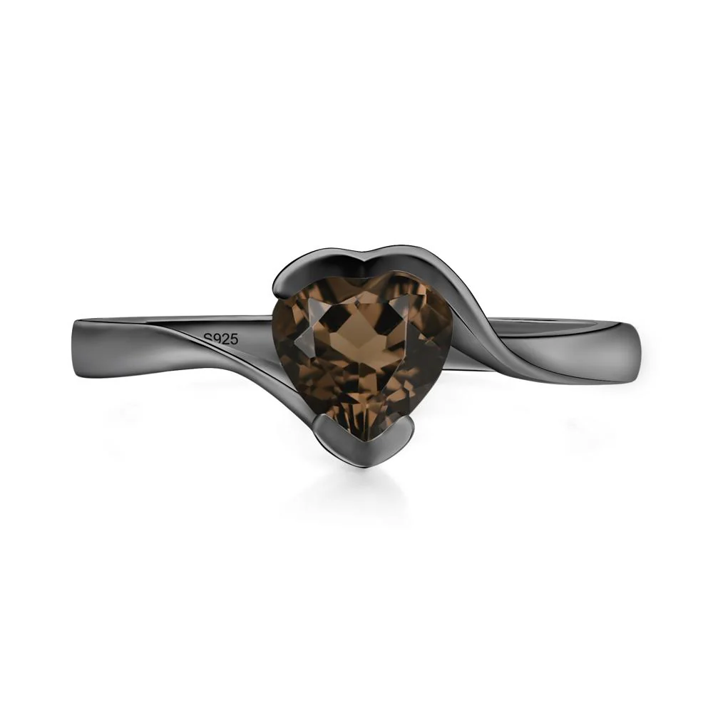 Smoky Quartz Heart Ring