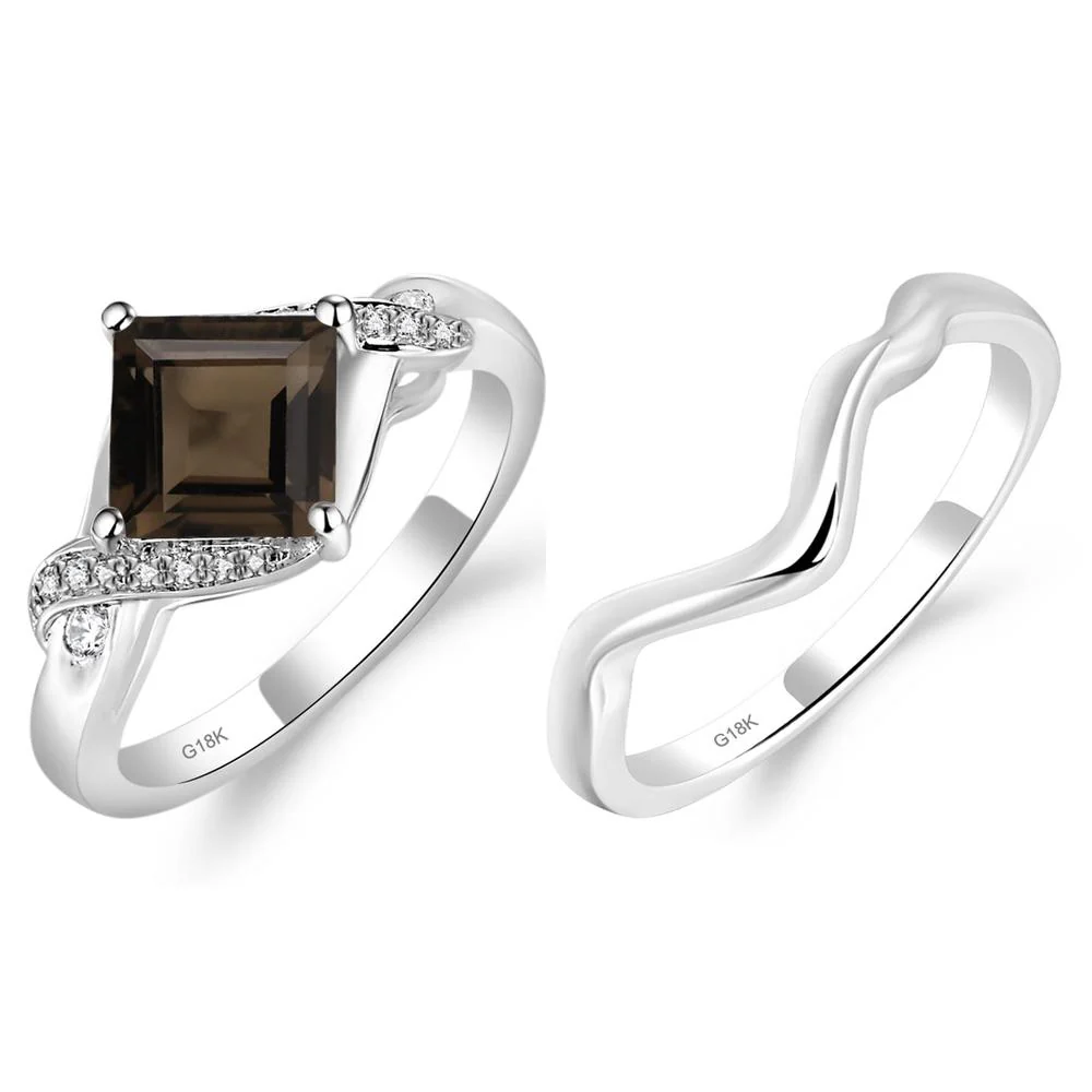 Smoky Quartz Kite Set Square Cut Ring - Image 19