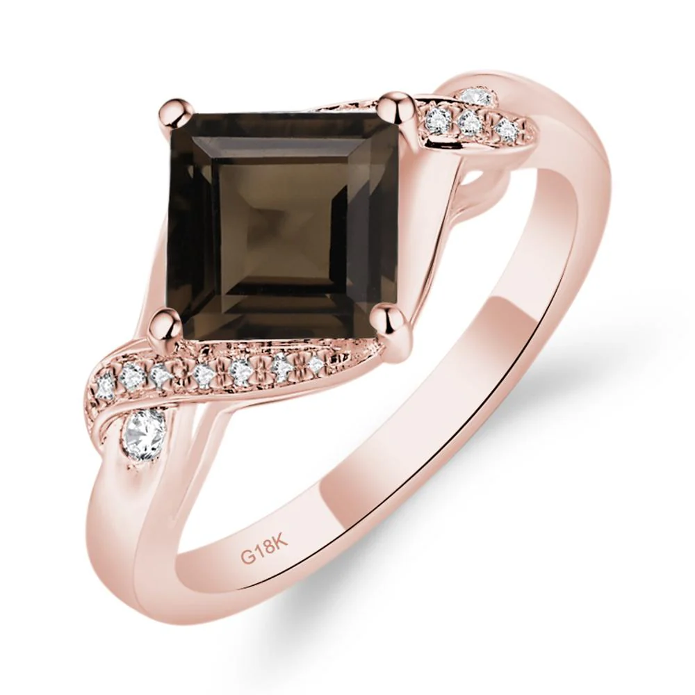 Smoky Quartz Kite Set Square Cut Ring - Image 2
