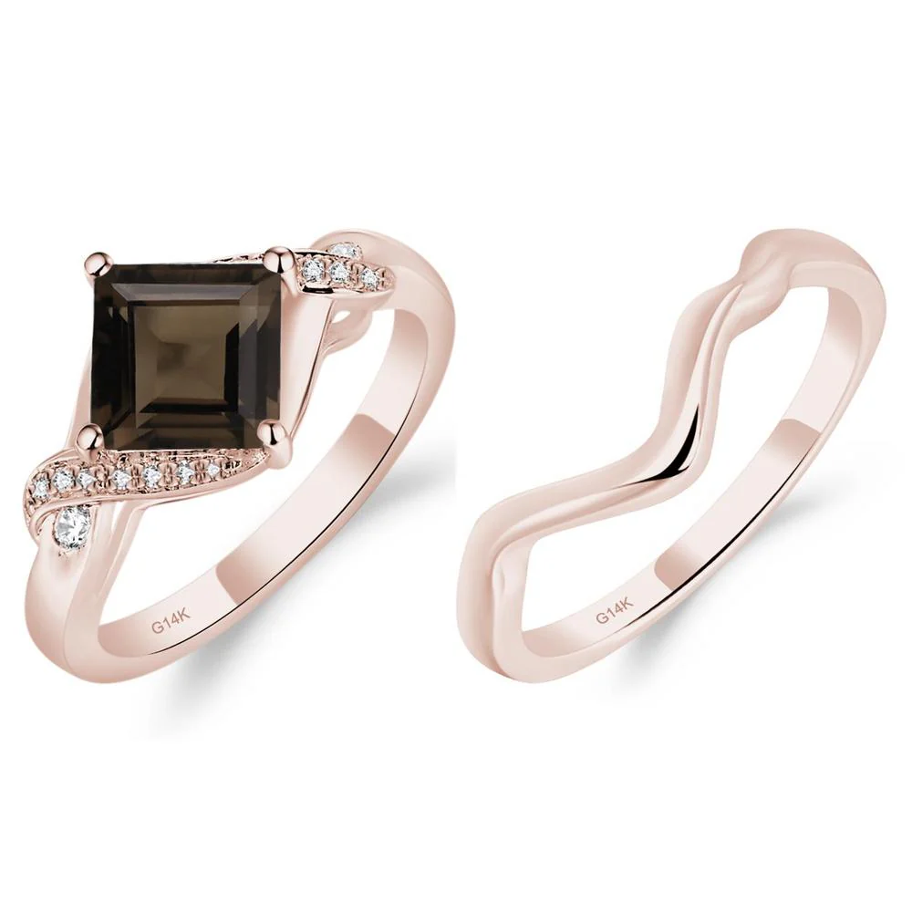 Smoky Quartz Kite Set Square Cut Ring - Image 25