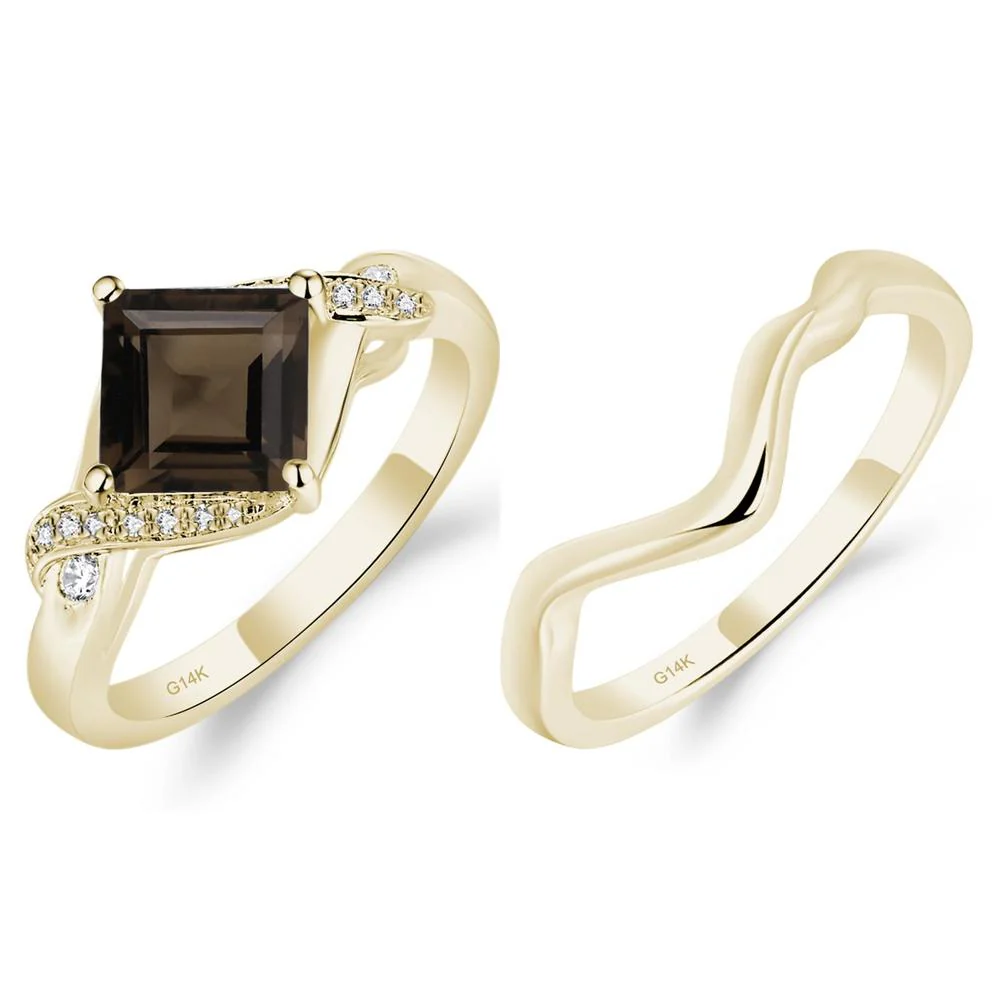 Smoky Quartz Kite Set Square Cut Ring - Image 27