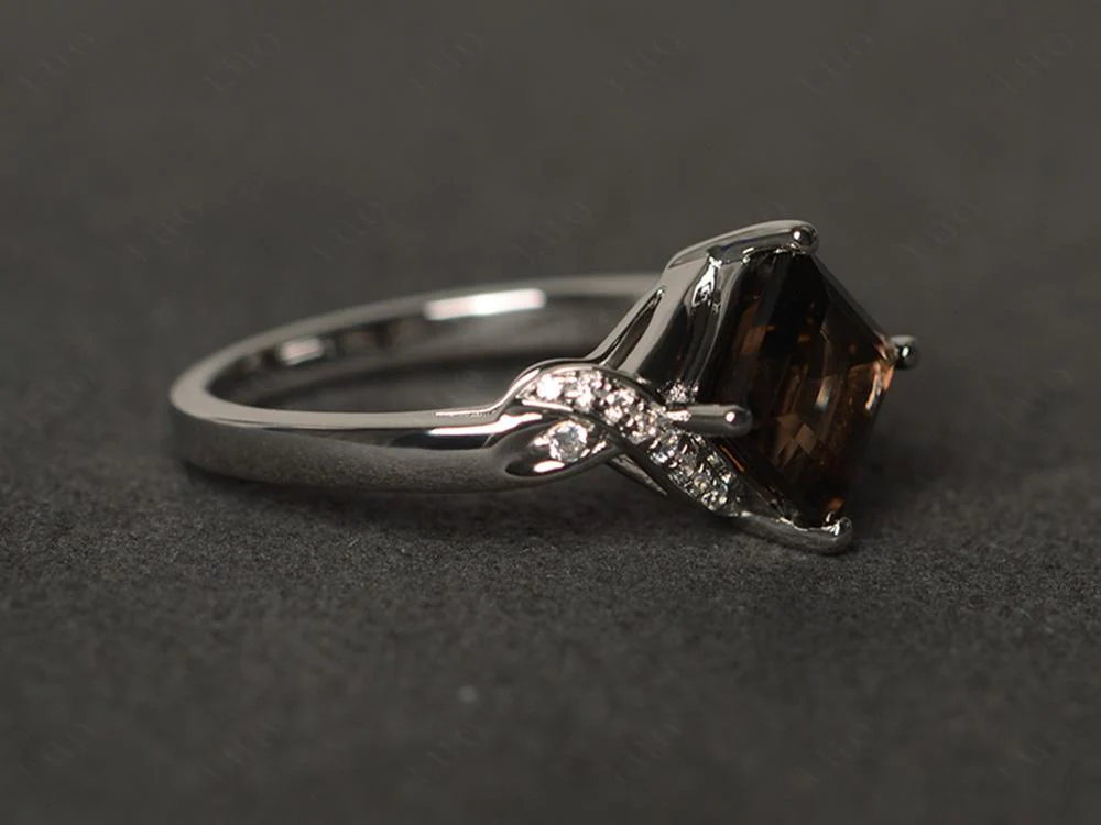 Smoky Quartz Kite Set Square Cut Ring - Image 30