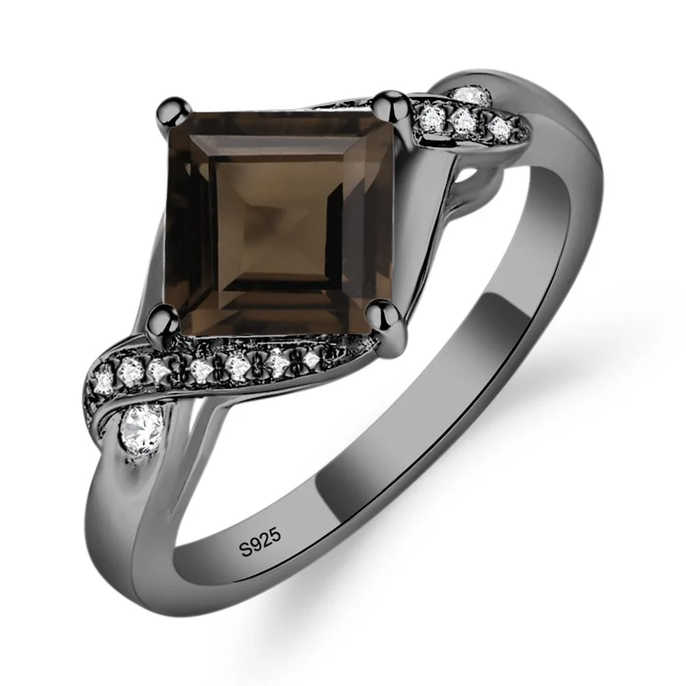 Smoky Quartz Kite Set Square Cut Ring - Image 6