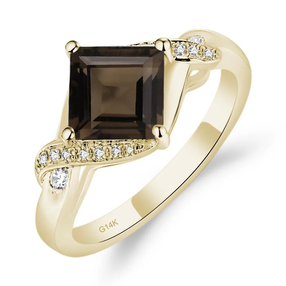 Smoky Quartz Kite Set Square Cut Ring - Image 9