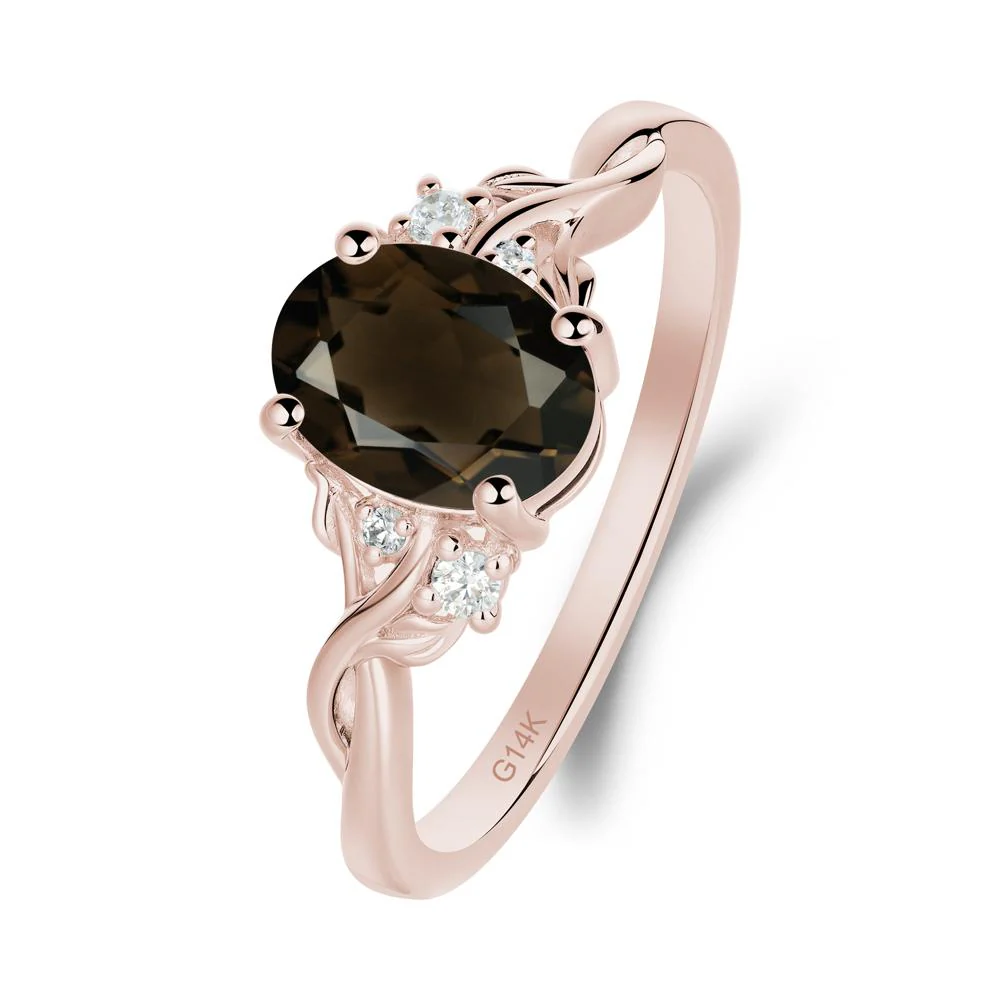 Smoky Quartz Leaf Twist Engagement Ring - Image 5