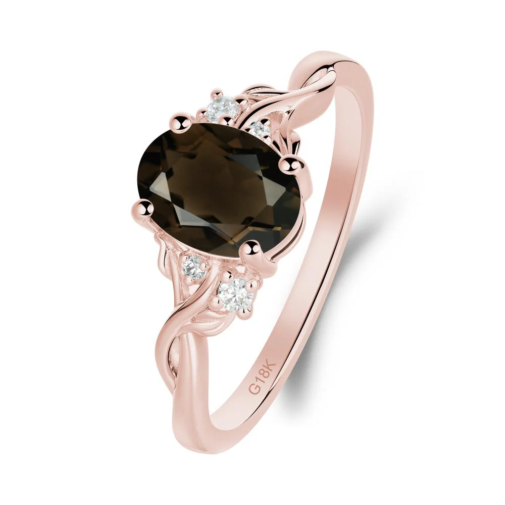 Smoky Quartz Leaf Twist Engagement Ring - Image 6