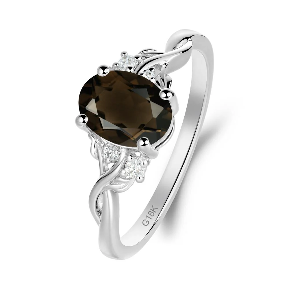 Smoky Quartz Leaf Twist Engagement Ring - Image 7