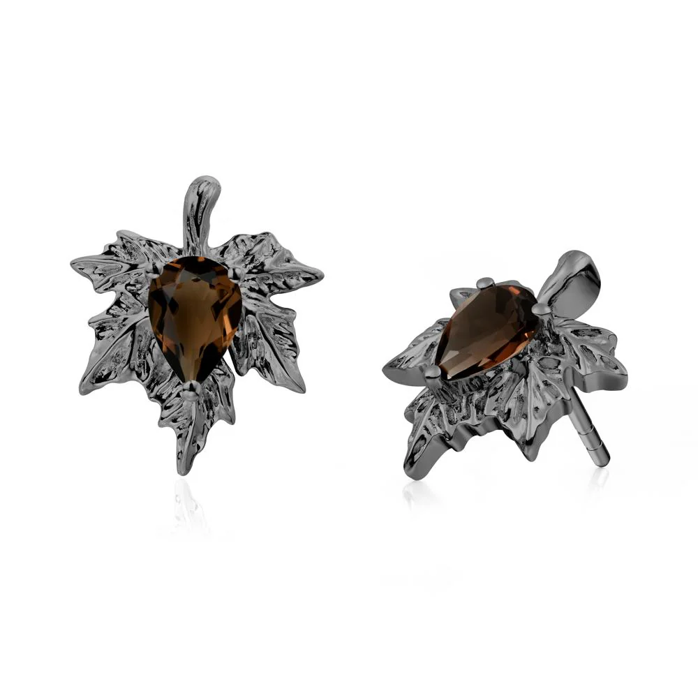Smoky Quartz Maple Stud Earrings - Image 8