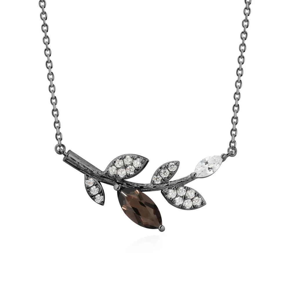 Smoky Quartz Olive Branch Pendant Necklace - Image 8
