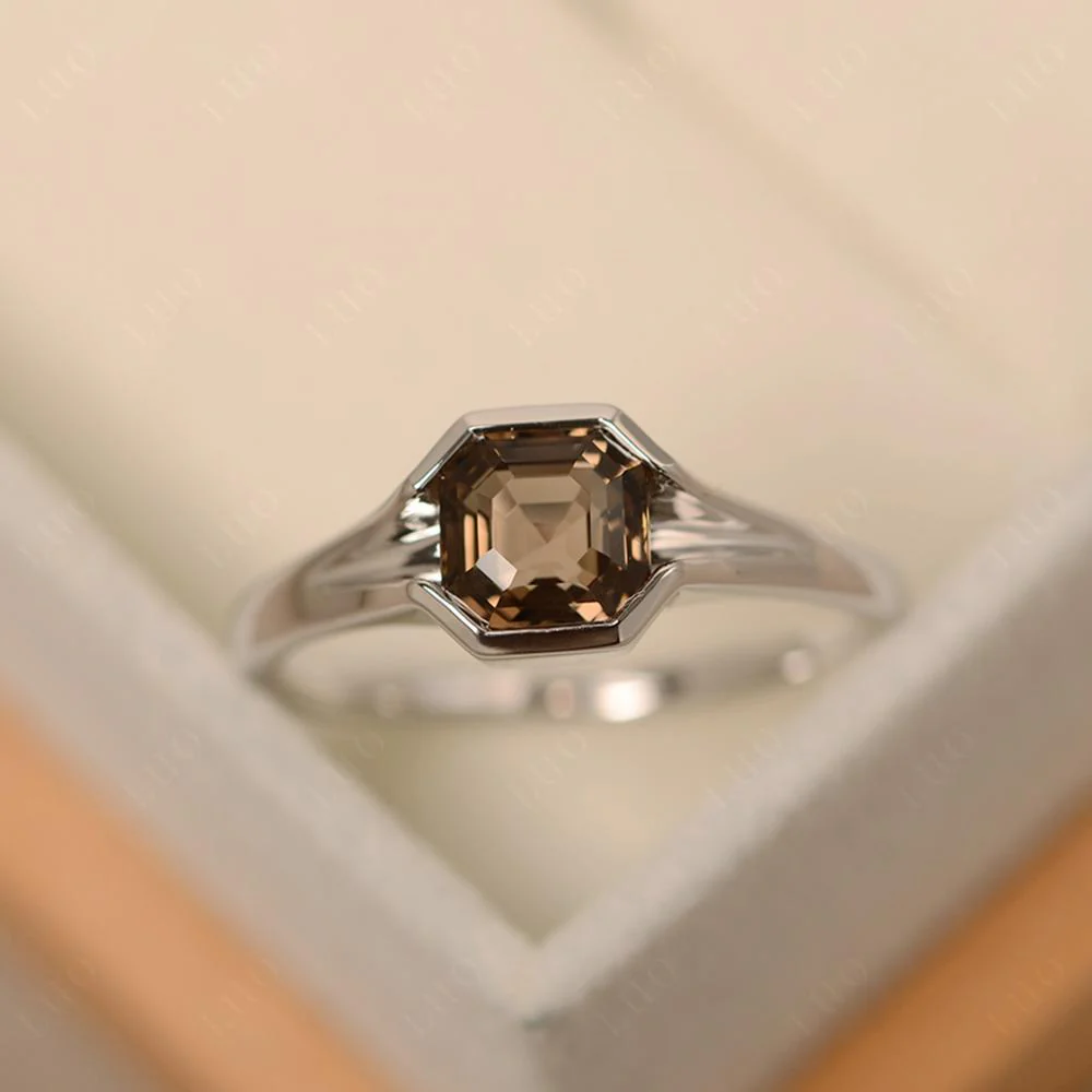 Smoky Quartz Bezel Engagement Ring - Image 29