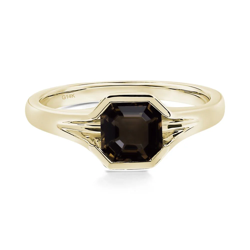 Smoky Quartz Bezel Engagement Ring - Image 4
