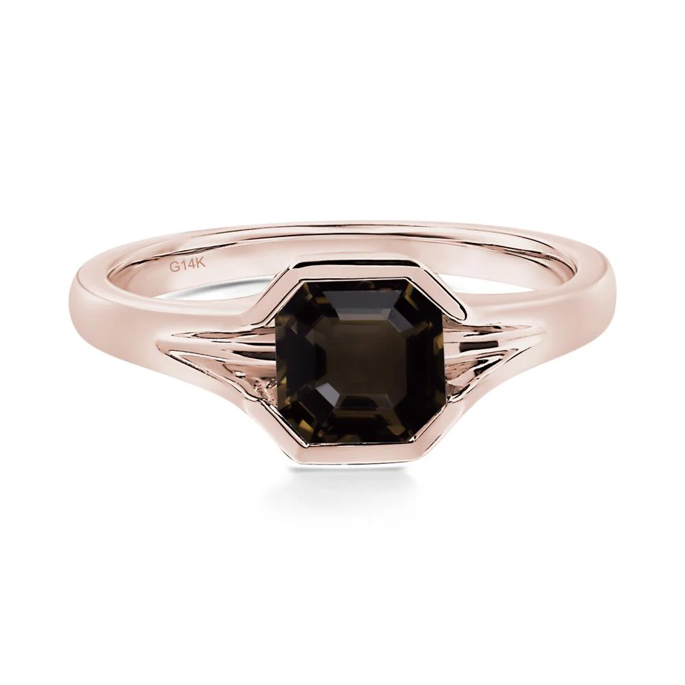 Smoky Quartz Bezel Engagement Ring - Image 5