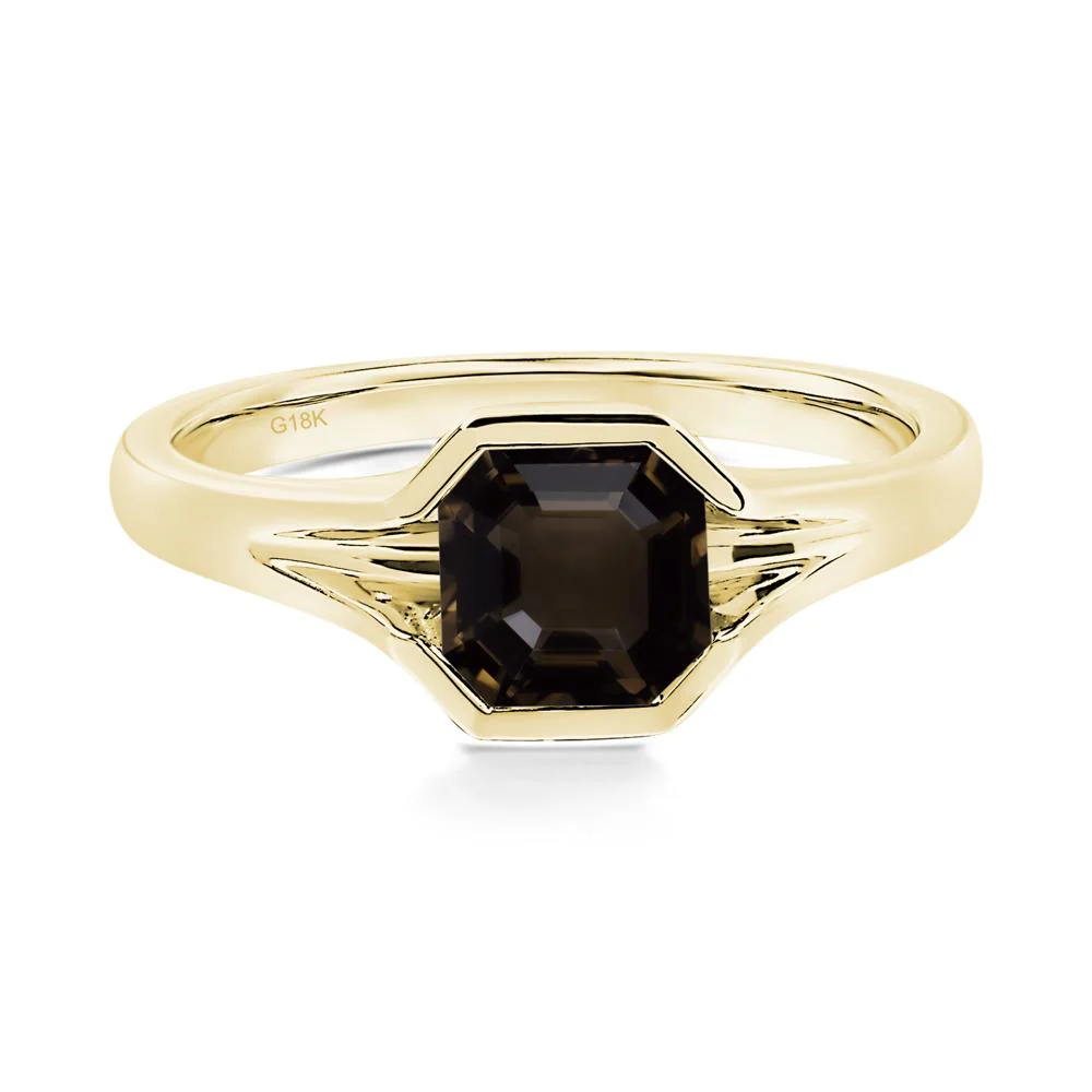 Smoky Quartz Bezel Engagement Ring - Image 7