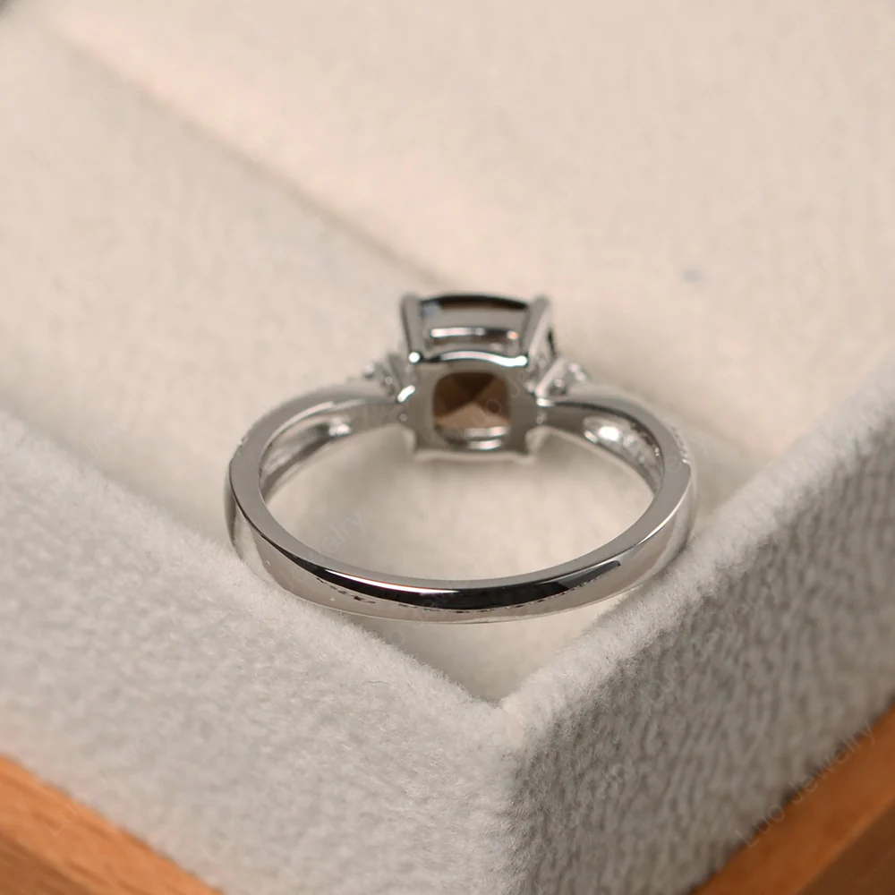 Cushion Cut Smoky Quartz Engagement Ring - Image 3