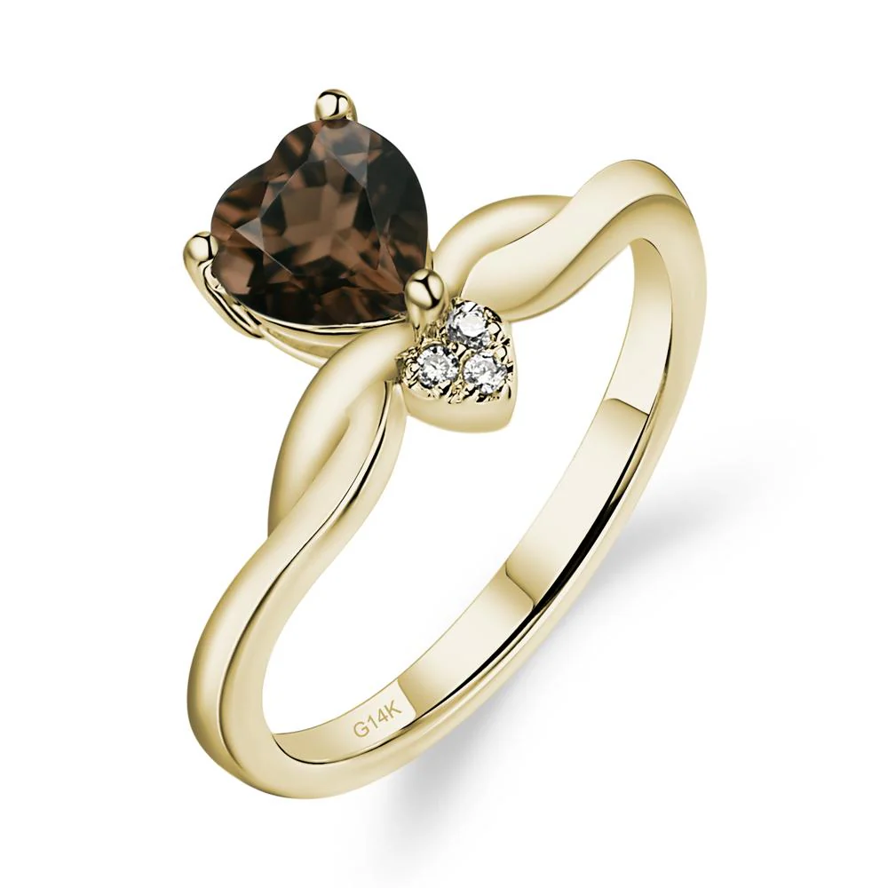Dainty Twisted Smoky Quartz Engagement Ring