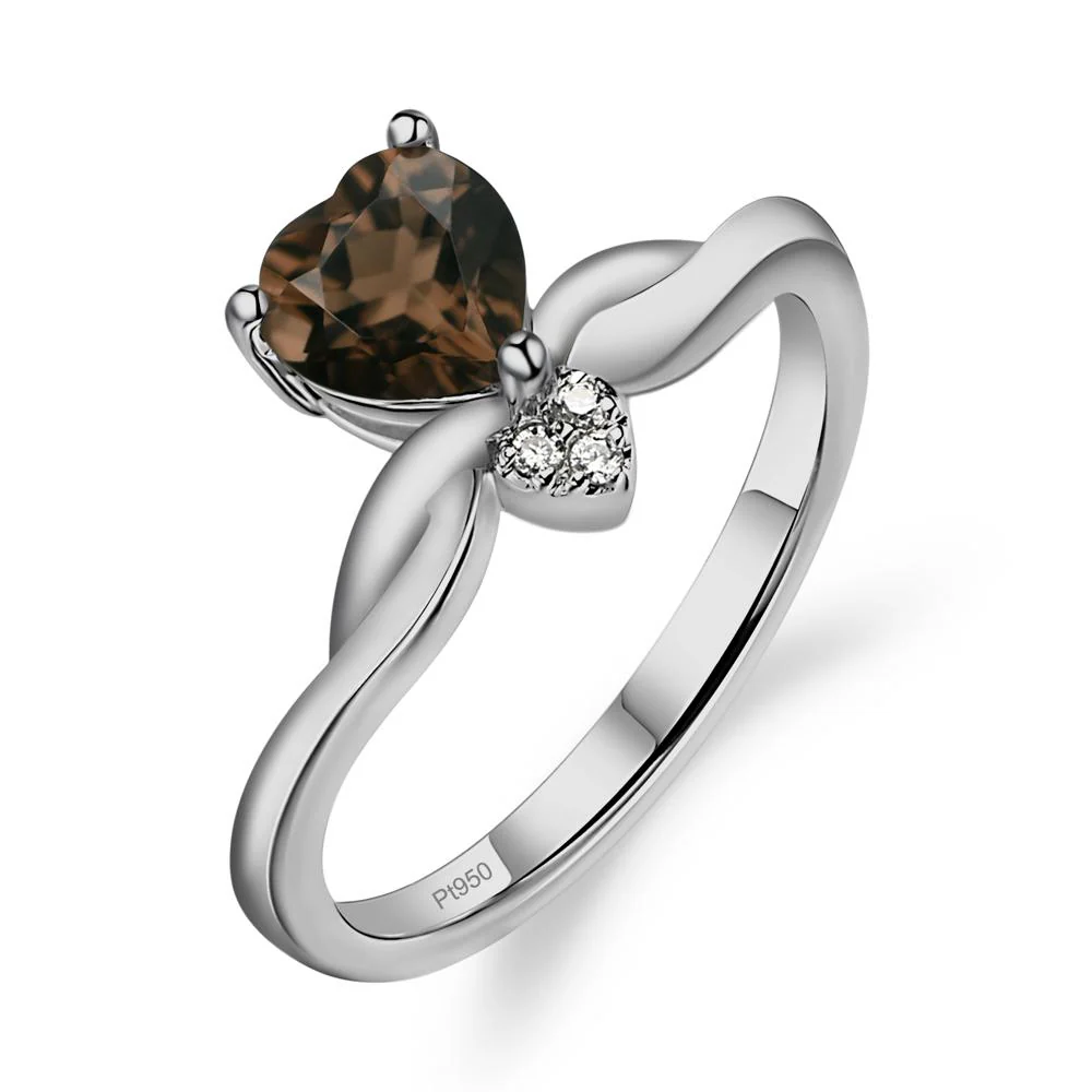 Dainty Twisted Smoky Quartz Engagement Ring - Image 6