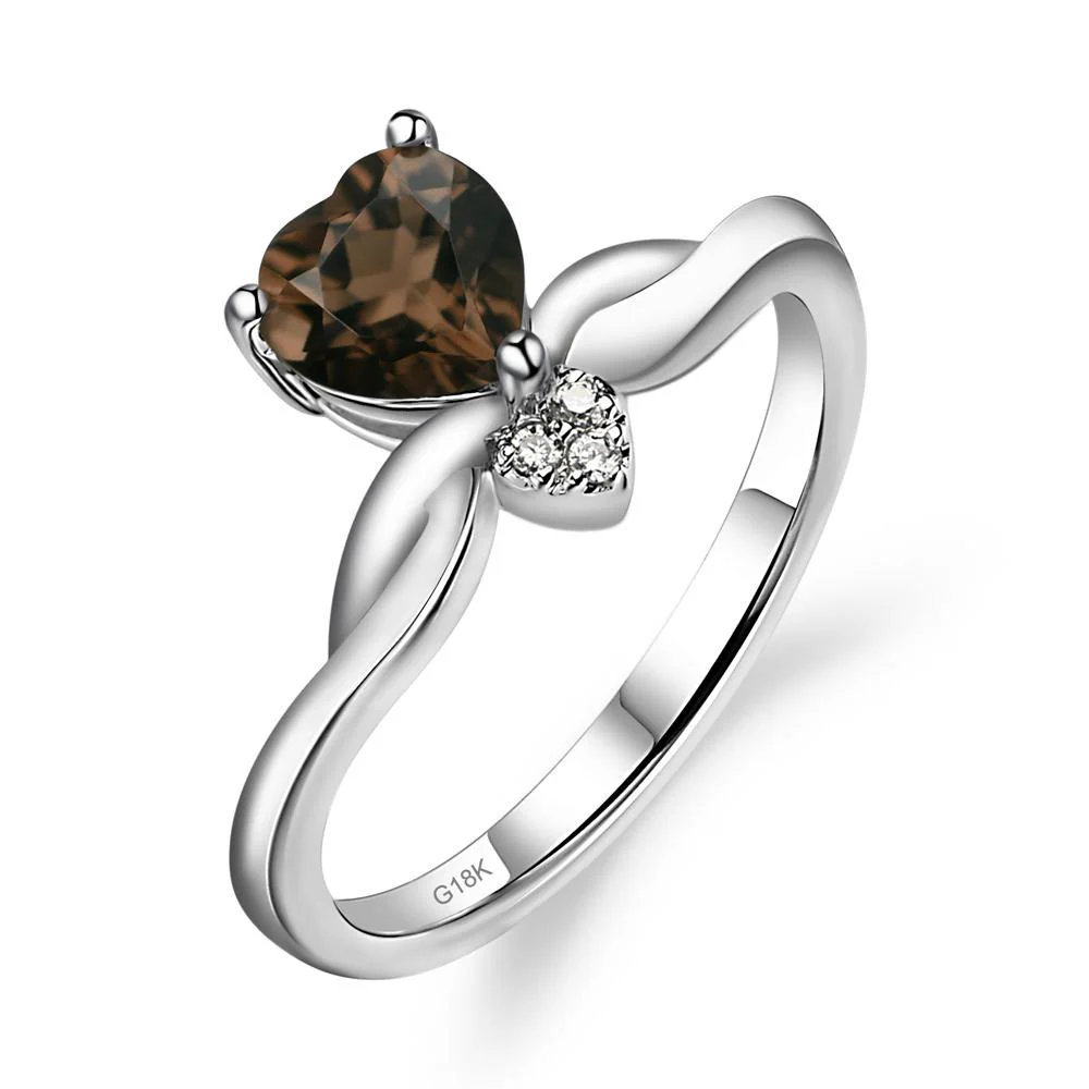 Dainty Twisted Smoky Quartz Engagement Ring - Image 7
