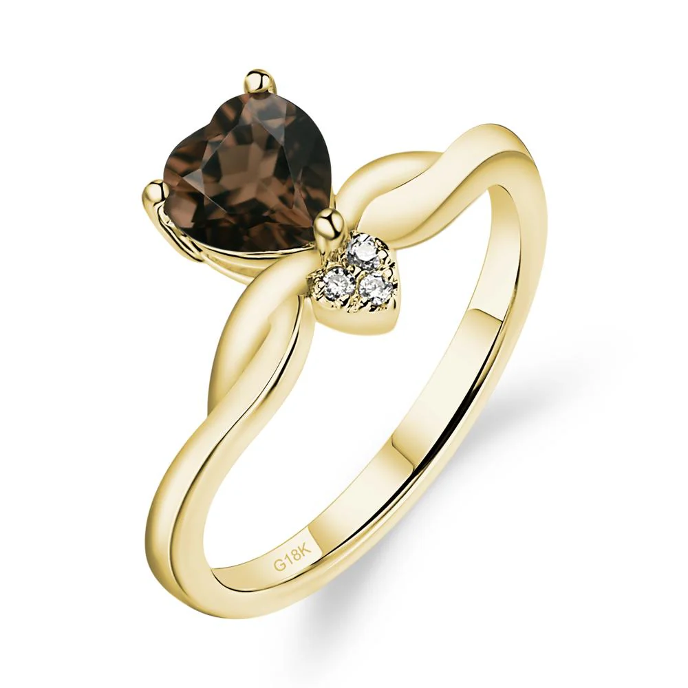 Dainty Twisted Smoky Quartz Engagement Ring - Image 8