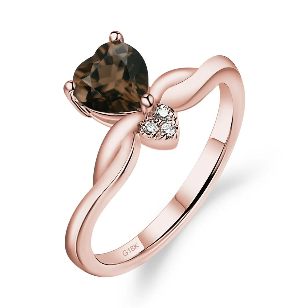 Dainty Twisted Smoky Quartz Engagement Ring - Image 9