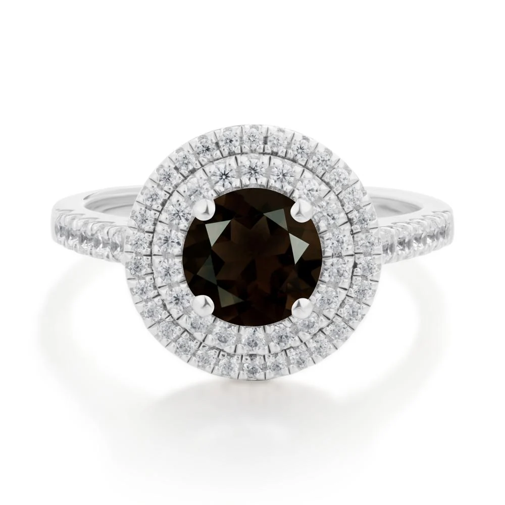 Smoky Quartz Ring Double Halo - Image 2