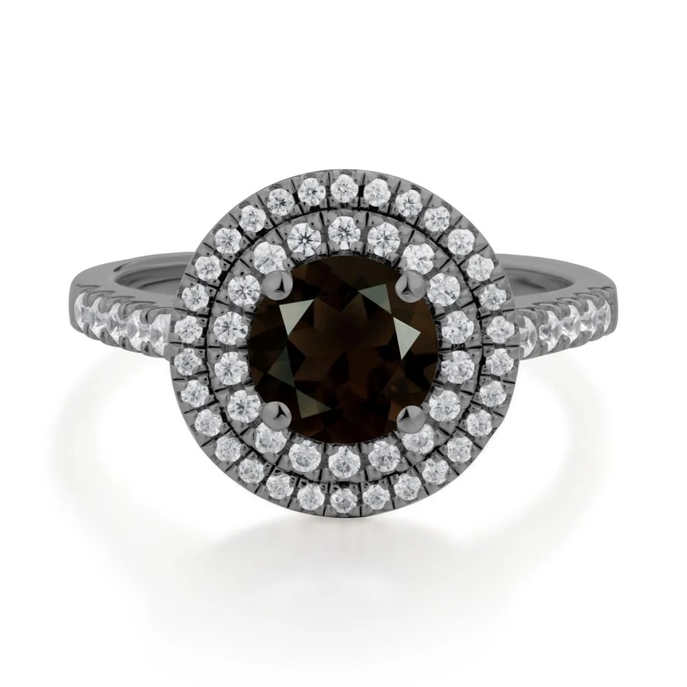 Smoky Quartz Ring Double Halo - Image 5