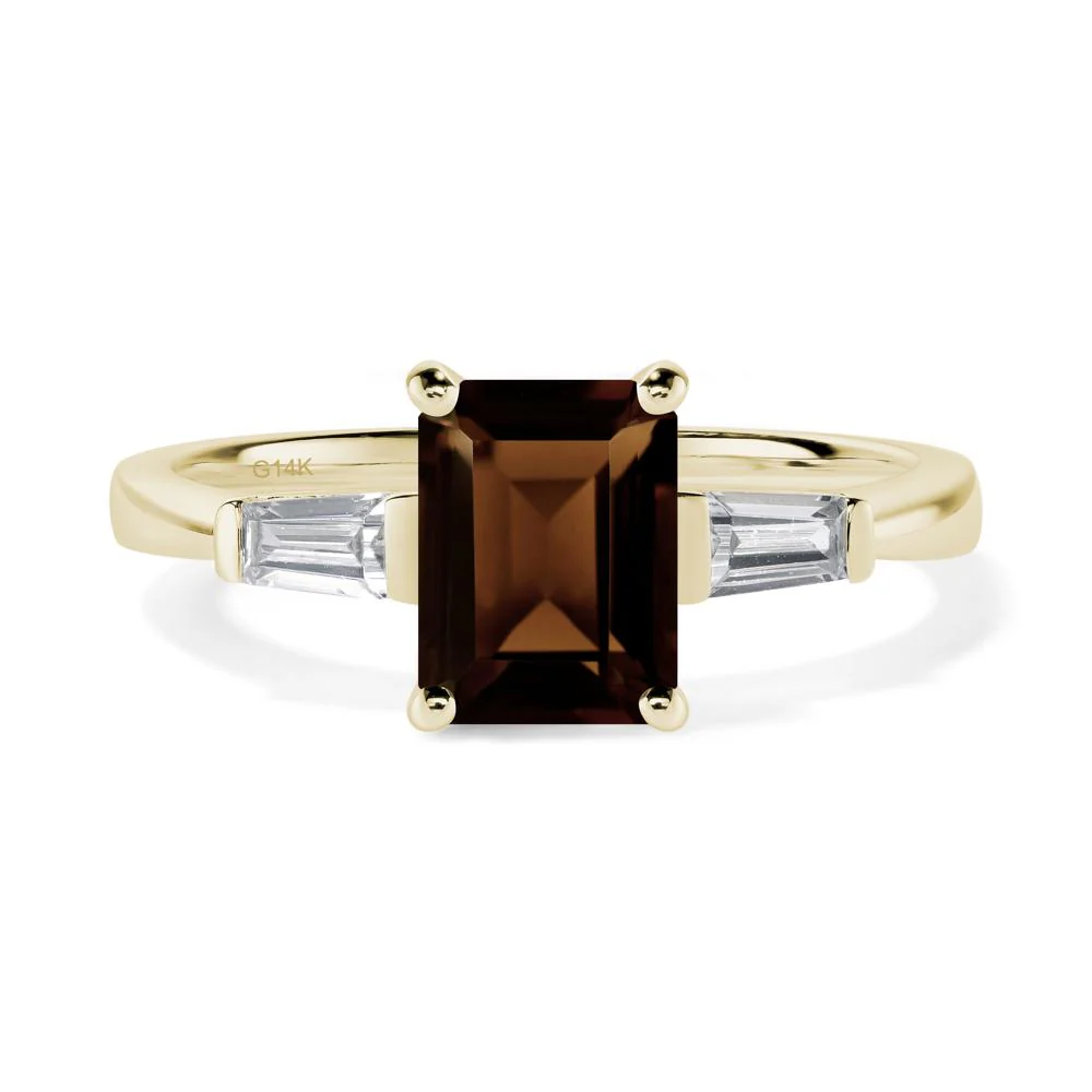 Smoky Quartz Tapered Baguette Engagement Ring - Image 4