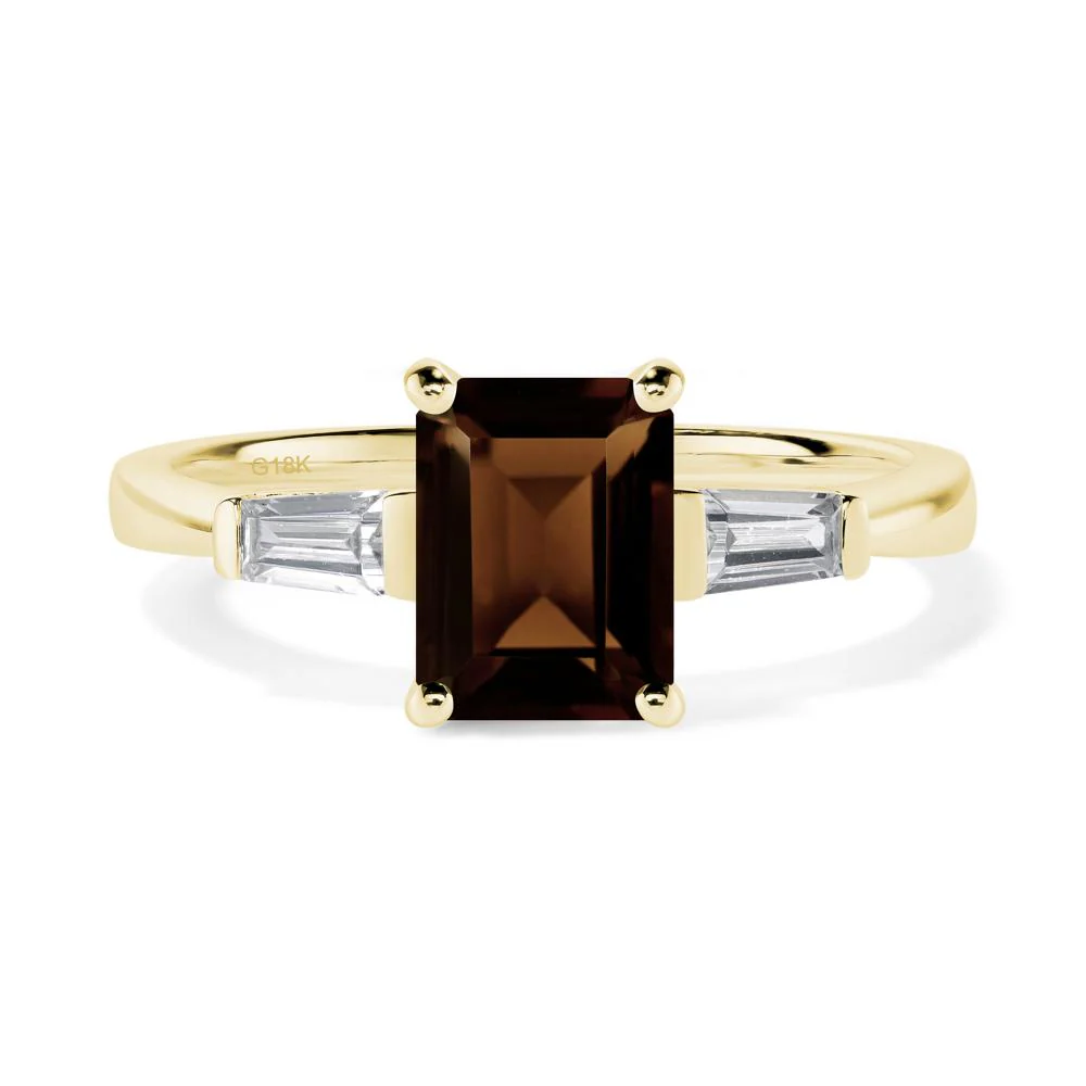 Smoky Quartz Tapered Baguette Engagement Ring - Image 7