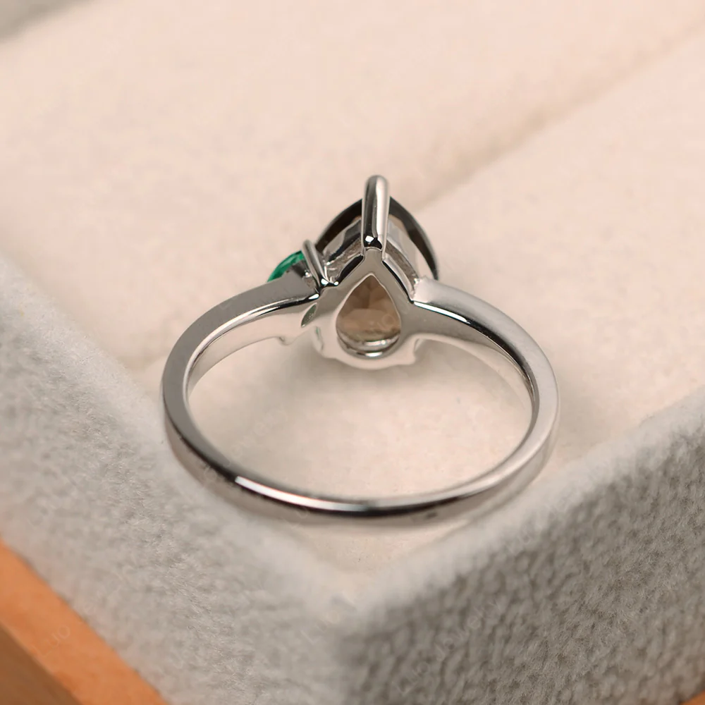Unique Pear Shaped Smoky Quartz Ring - Image 3