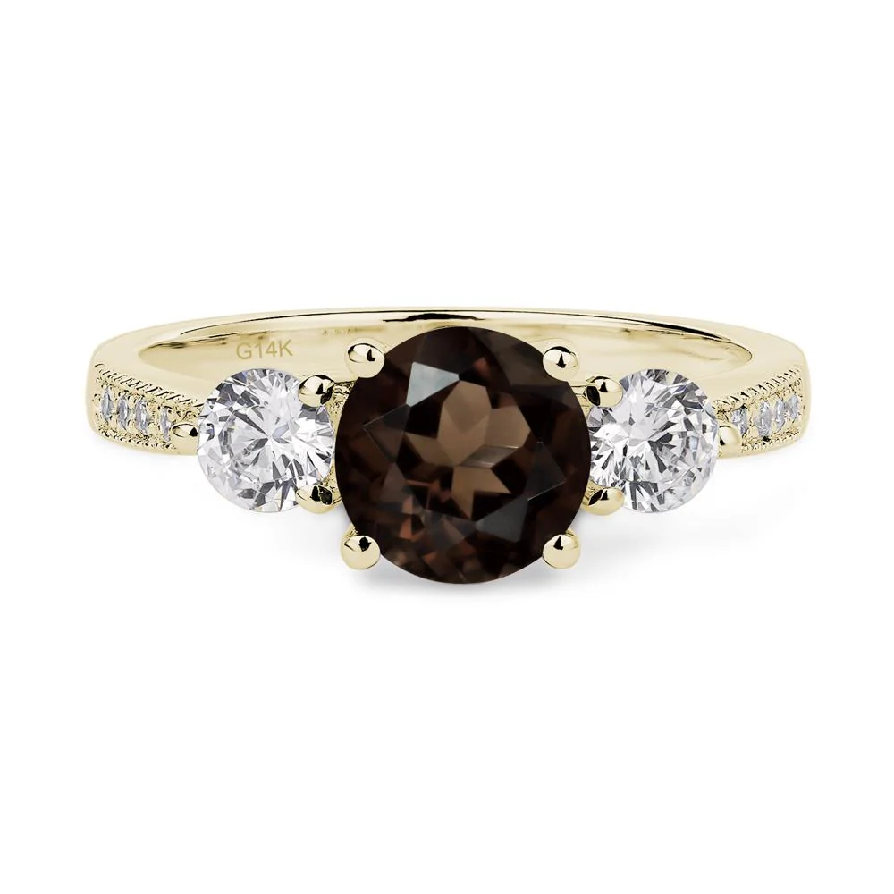 Smoky Quartz 3 Stone Engagement Ring - Image 5