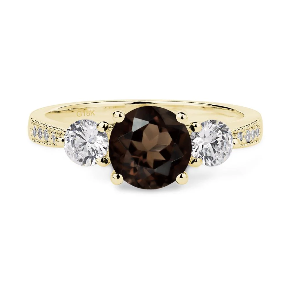 Smoky Quartz 3 Stone Engagement Ring - Image 8
