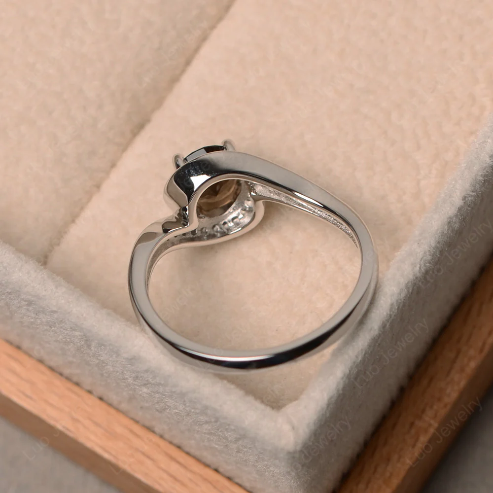 Smoky Quartz Swirl Engagement Ring - Image 3