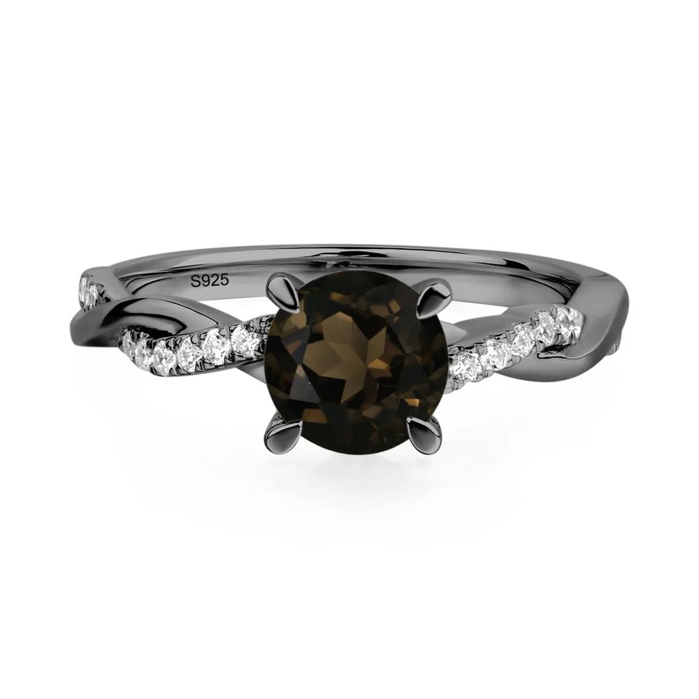 Smoky Quartz Twist Engagement Ring - Image 2