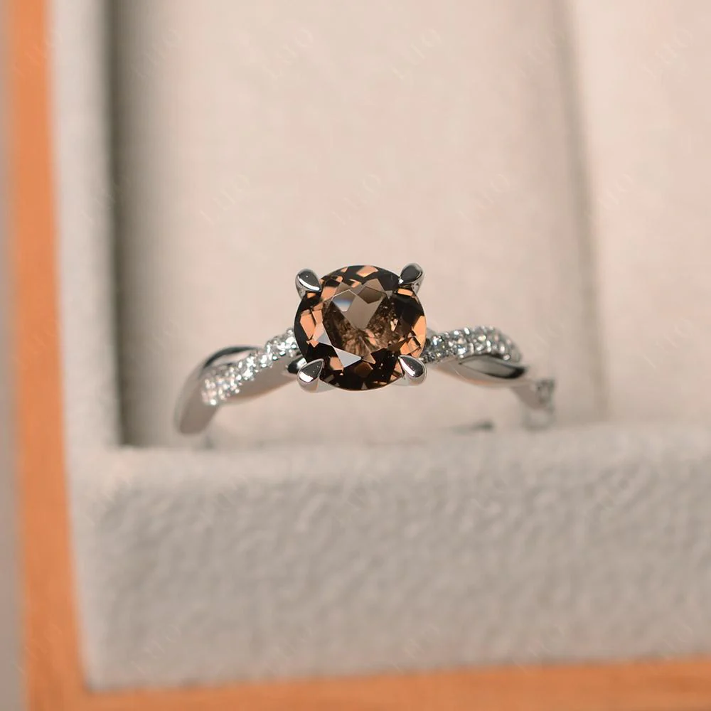 Smoky Quartz Twist Engagement Ring - Image 29