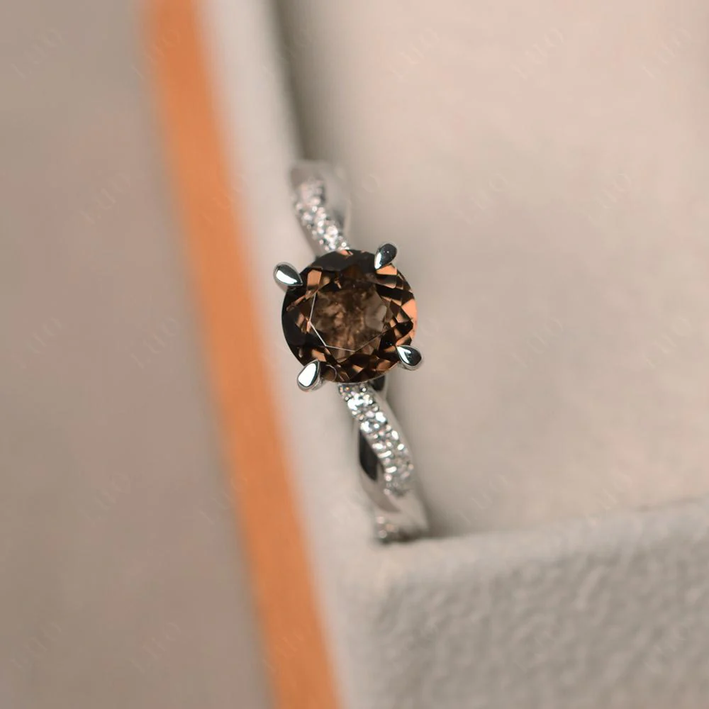 Smoky Quartz Twist Engagement Ring - Image 30