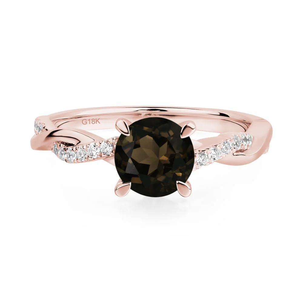 Smoky Quartz Twist Engagement Ring - Image 8