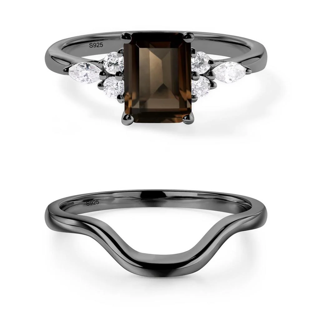 Simple Emerald Cut Smoky Quartz Ring - Image 13