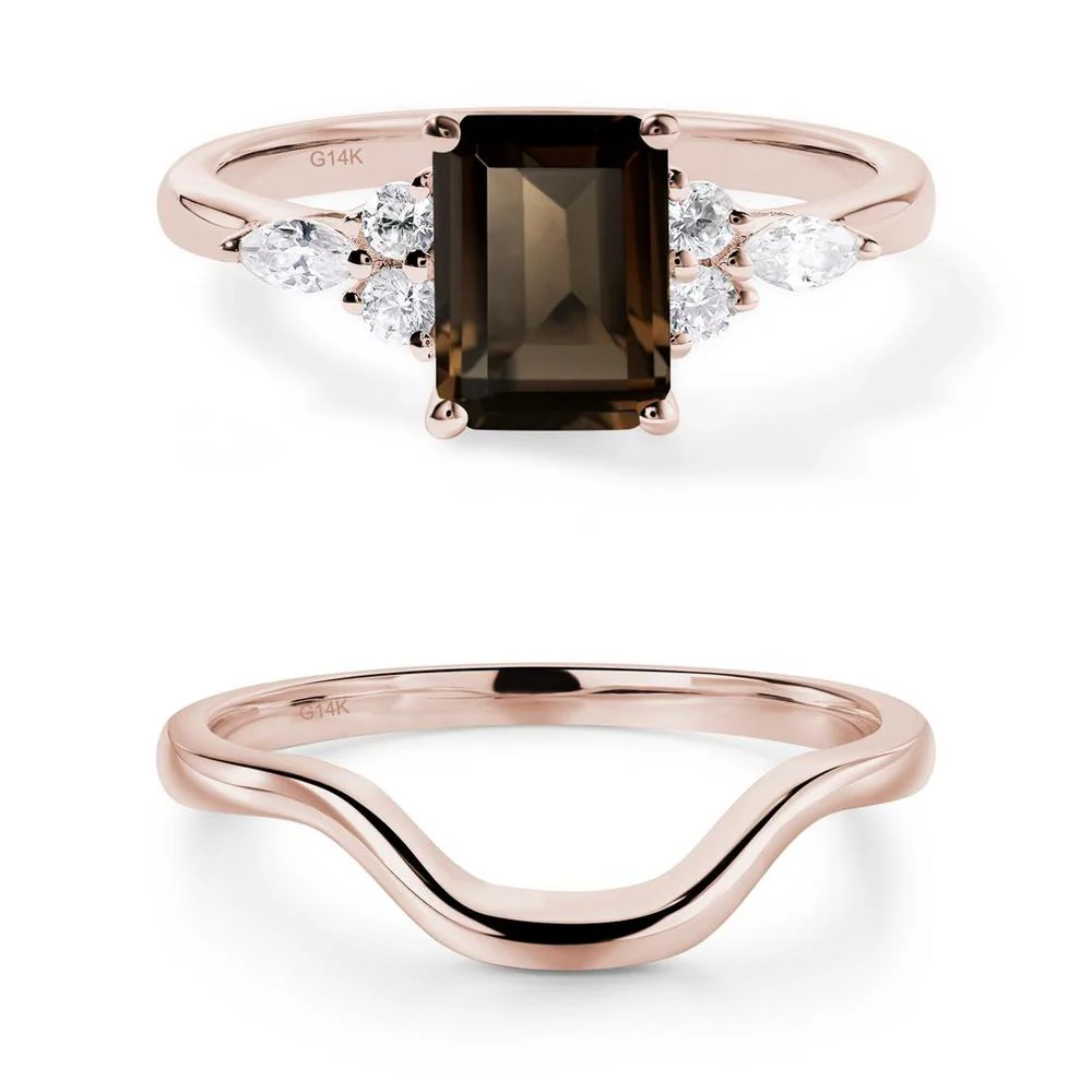 Simple Emerald Cut Smoky Quartz Ring - Image 15