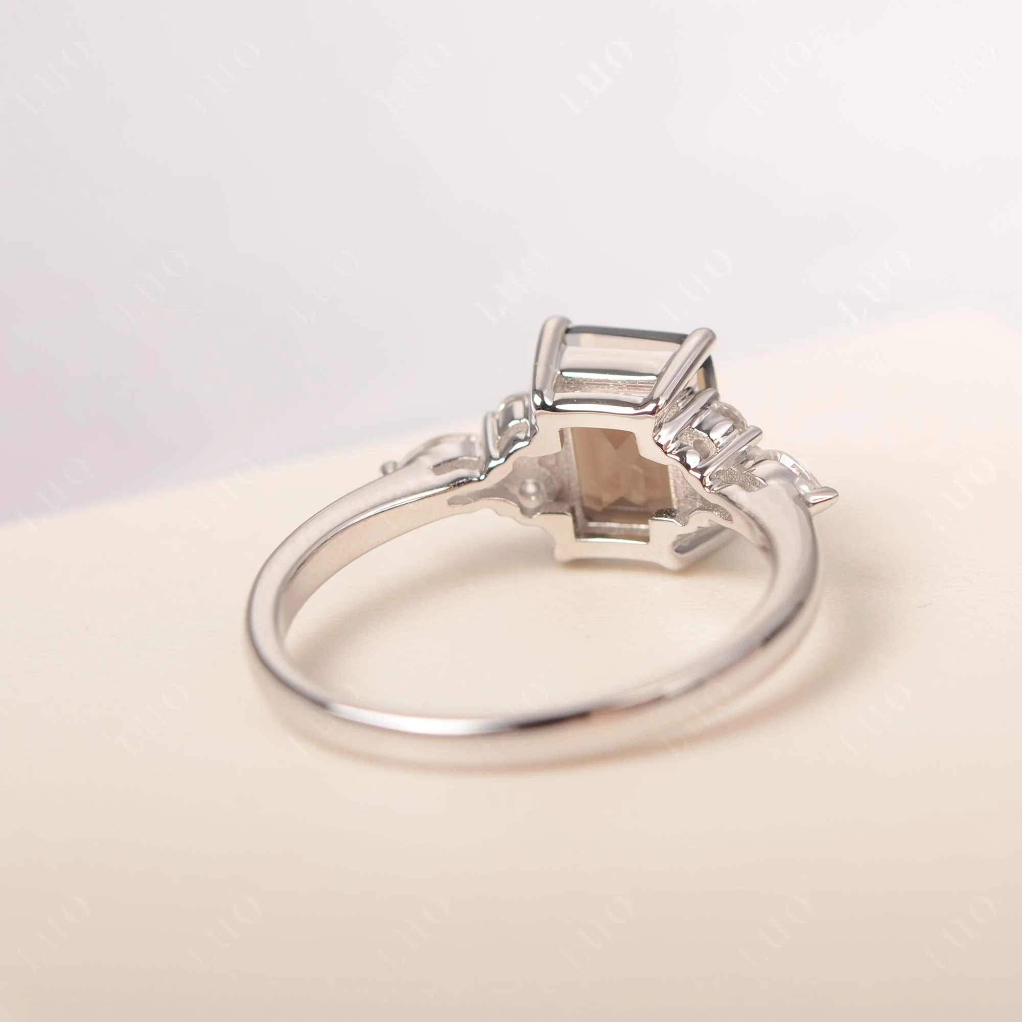 Simple Emerald Cut Smoky Quartz Ring - Image 31
