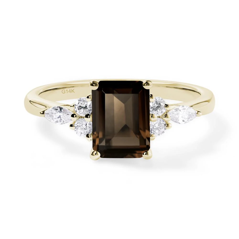 Simple Emerald Cut Smoky Quartz Ring - Image 8