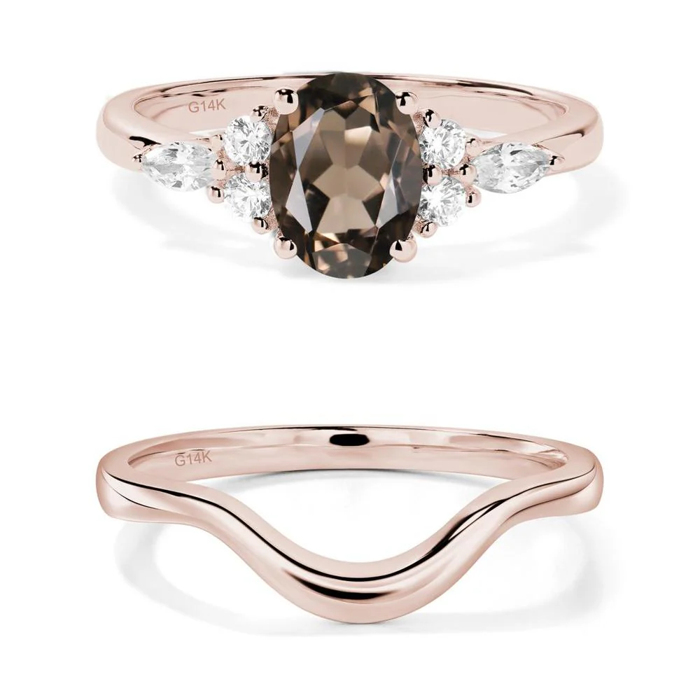 Simple Oval Smoky Quartz Engagement Ring - Image 11