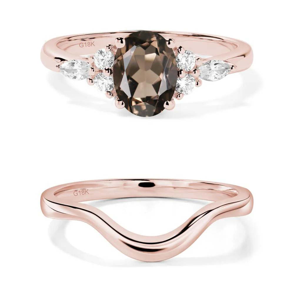 Simple Oval Smoky Quartz Engagement Ring - Image 17