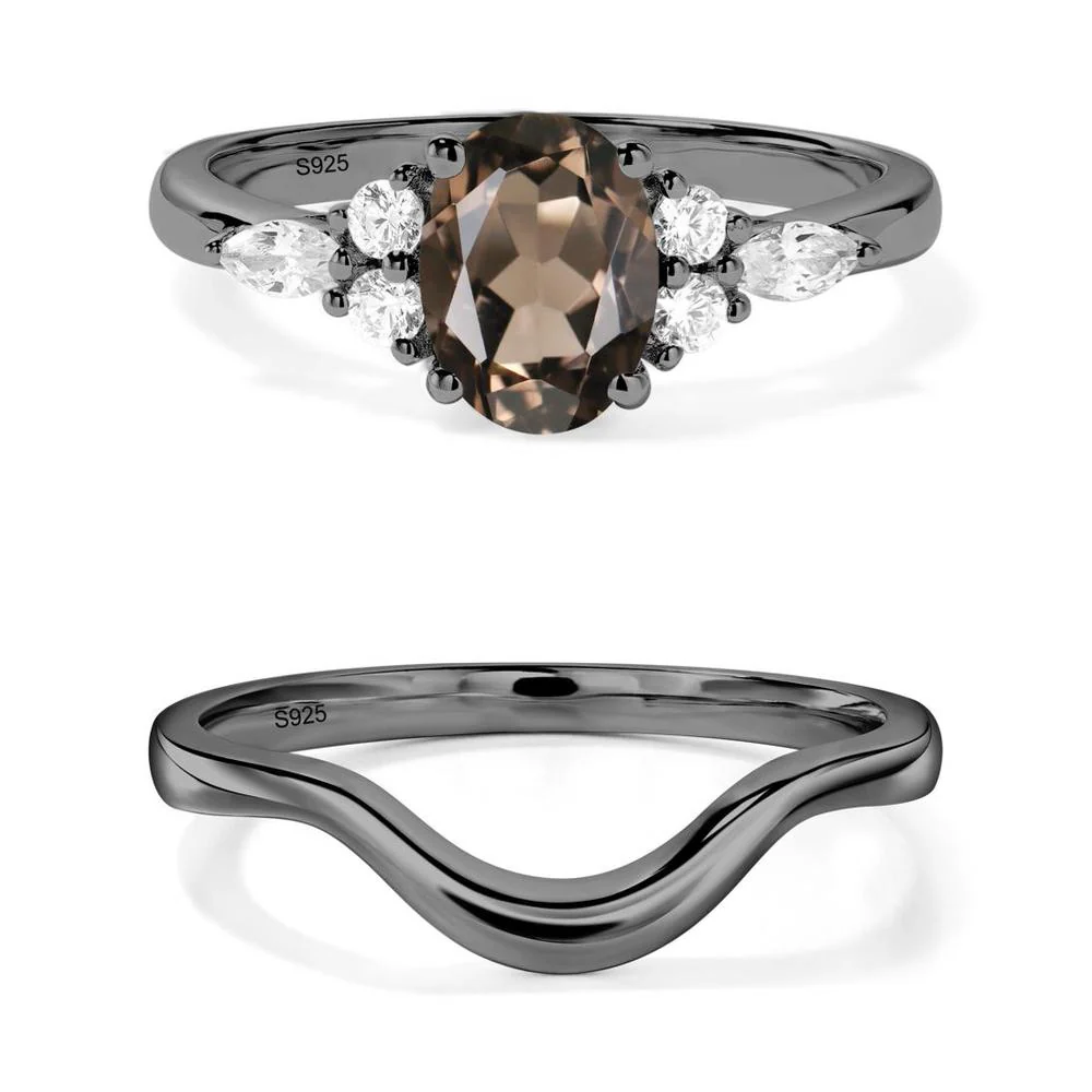 Simple Oval Smoky Quartz Engagement Ring - Image 23