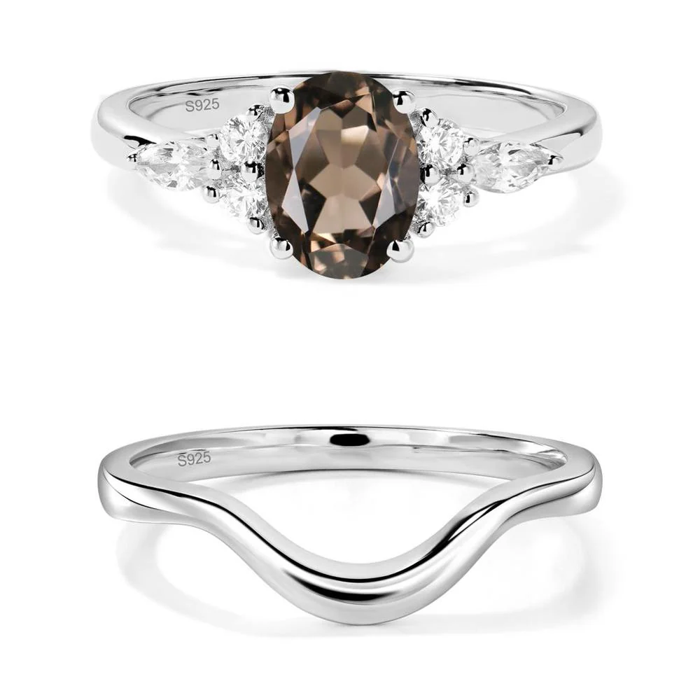 Simple Oval Smoky Quartz Engagement Ring - Image 27