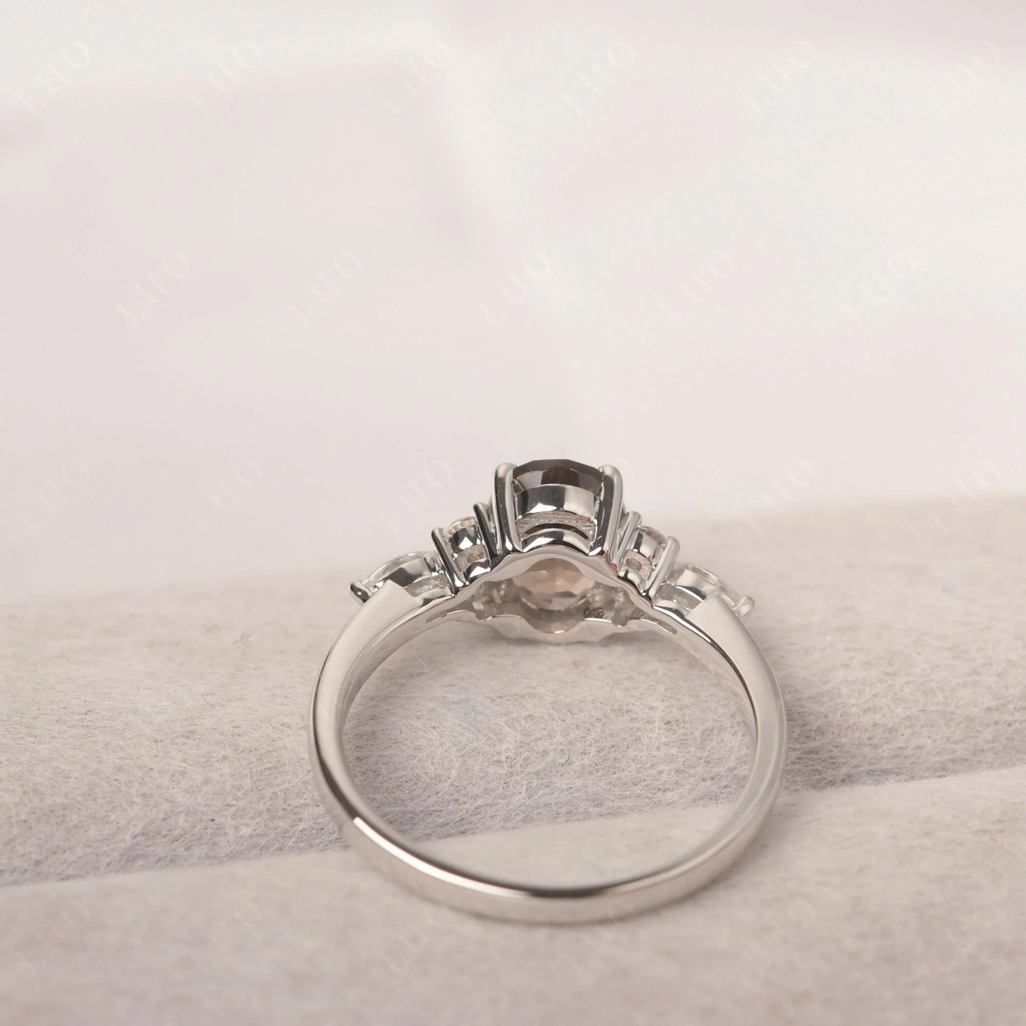 Simple Oval Smoky Quartz Engagement Ring - Image 31