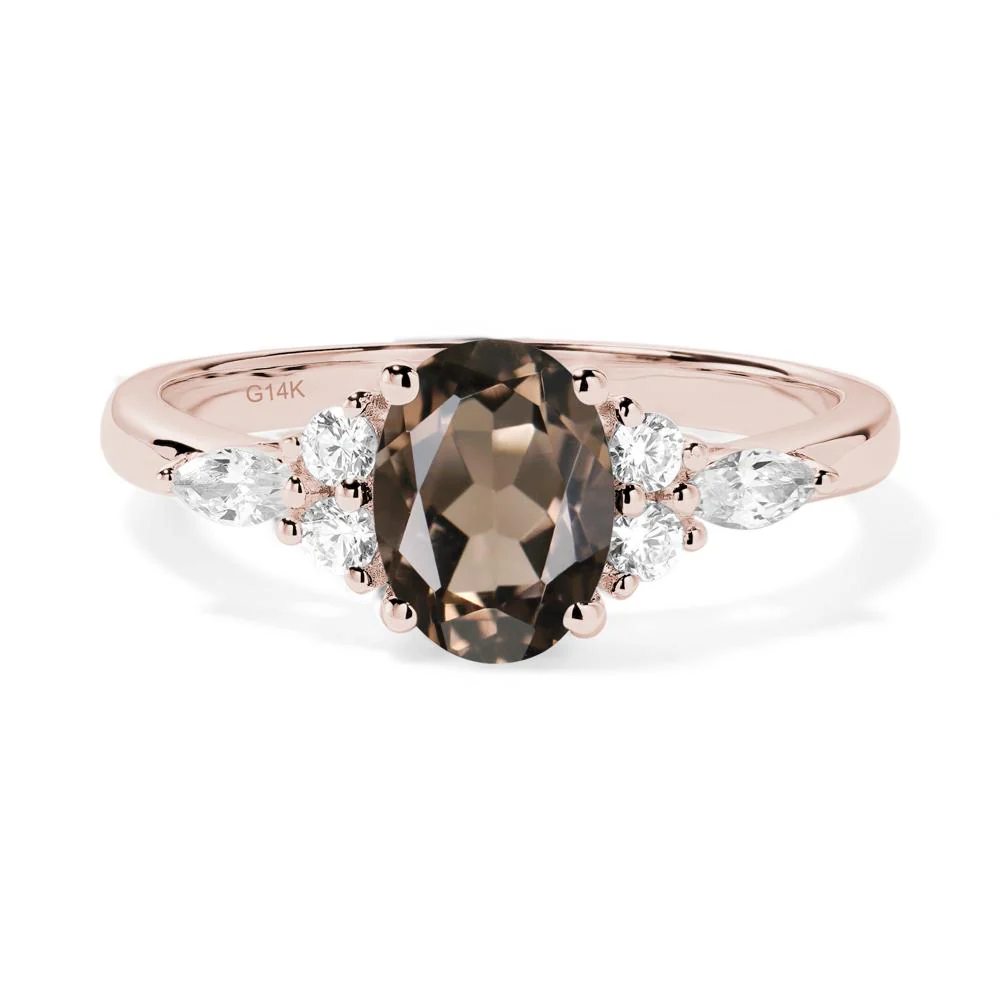 Simple Oval Smoky Quartz Engagement Ring - Image 6