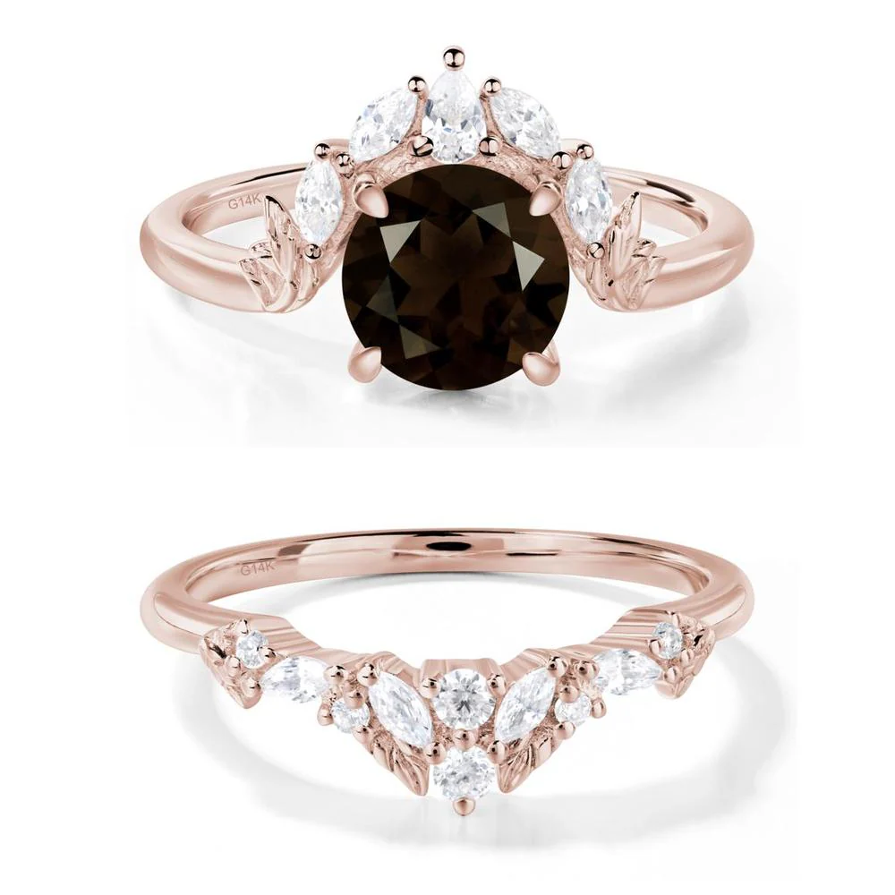 Smoky Quartz Ring with Marquise Side Stone - Image 11
