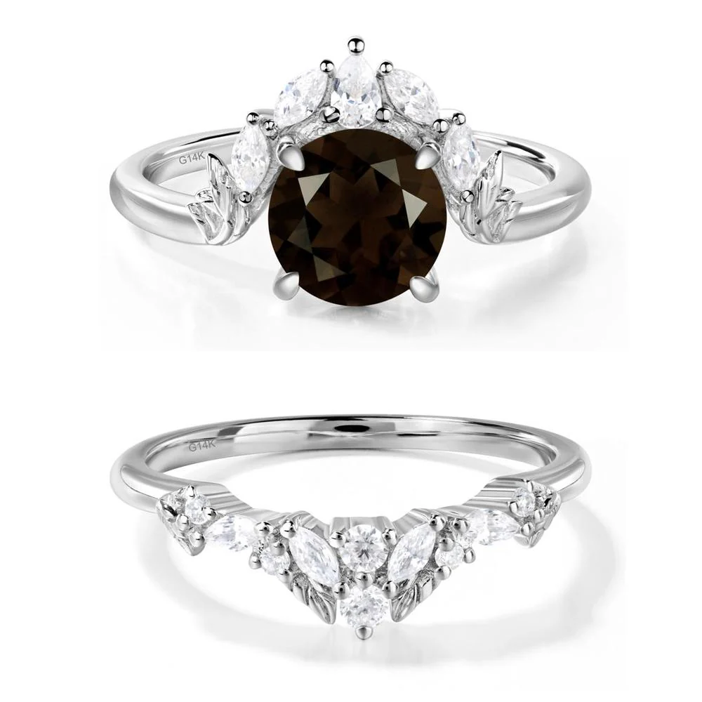 Smoky Quartz Ring with Marquise Side Stone - Image 13