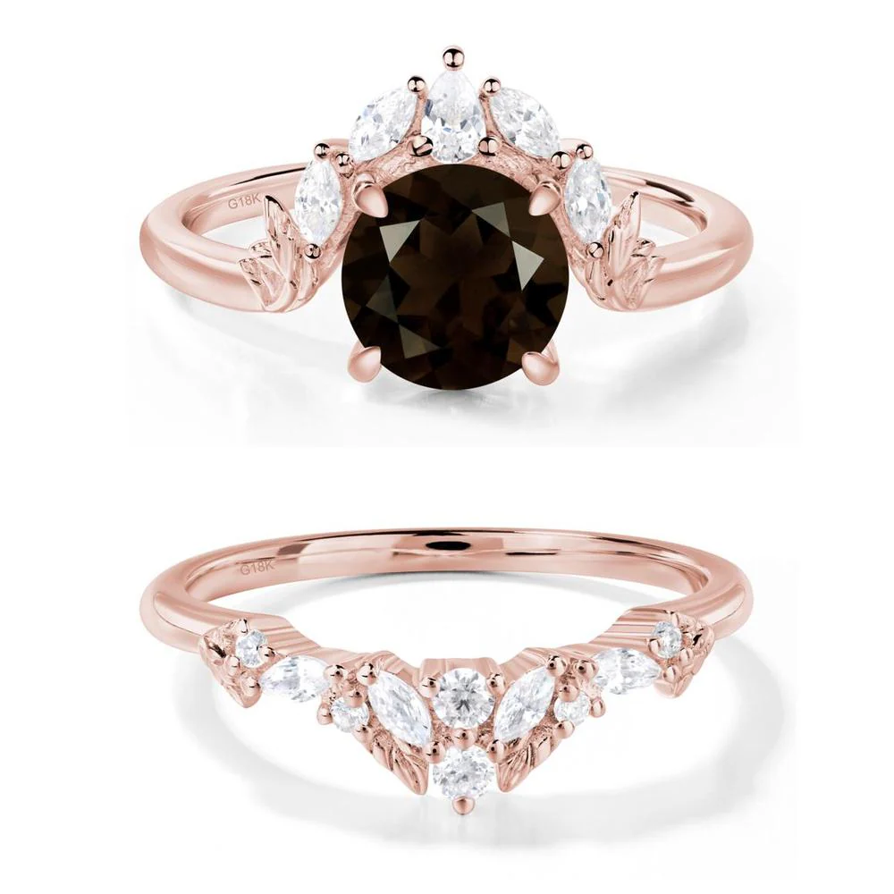 Smoky Quartz Ring with Marquise Side Stone - Image 17